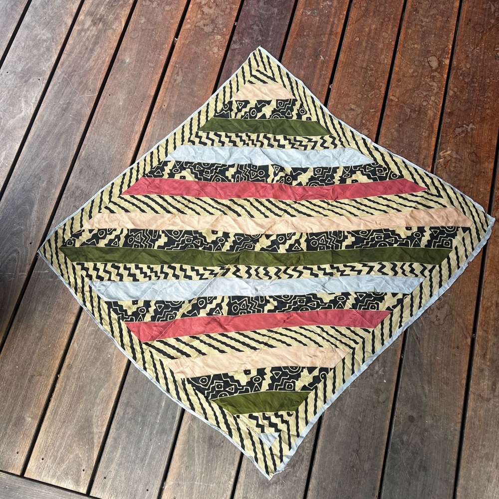 Oscar de la Renta 100% Silk Multicolor Geometric Scarf